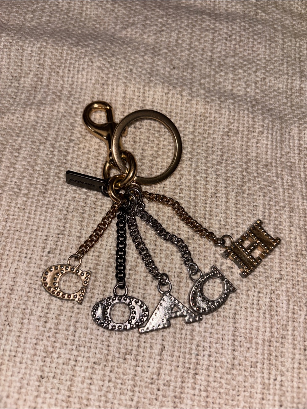 Coach Chain Linked Letters Bag Charm
